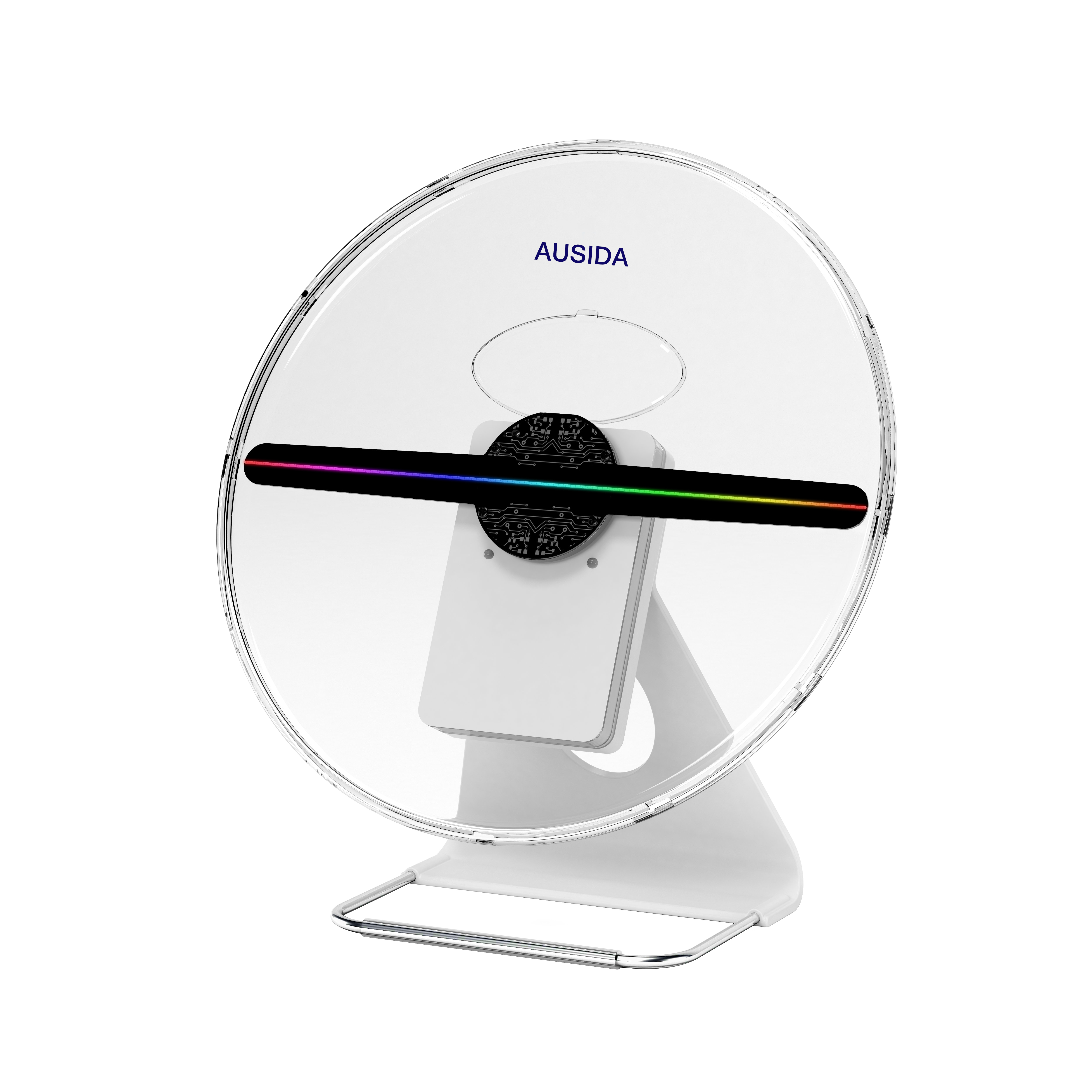 AUSIDA 30CM 3D hologram fan Advertising Projector light display holographic Battery powered rechargeable Desktop LED fan