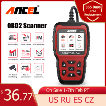 Ancel AS500 OBD2 OBD 2 Scanner Engine Code Reader OBD Car Diagnostics Tool Multilingual Free Update ODB2 Automotive Scanner