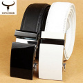 COWATHER 2019 white and black pure color cow genuine leather belts for men sale automatic mens belt starp sale freeshipping