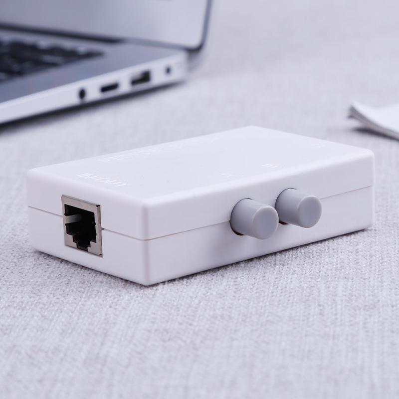 Mini 2 Port 100MHz 2 In 1 Out/1 In 2 Out RJ45 Network Ethernet Network Box Switcher Dual Port Manual Sharing Switch Adapter HUB