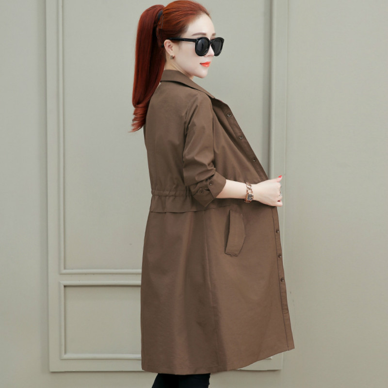 Spring Trench Coat for Women Classic Slim Outwear Long Trench Coat Women's Office Coat Female Windbreaker Plus Size