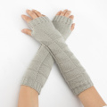 Female Gloves Causal Women's Gloves Twist Fingerless Gloves Winter Arm Warmer Long Knit Mitten For Women Handschoen#85
