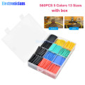 560PCS Heat Shrink Tubing 2:1 Electrical Wire Cable Wrap Assortment Electric Insulation Heat Shrink Tube Kit with Box