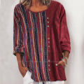 Women Fashion Tops India Pakistan Clothing Shirts Medieval Retro Bohemian Print T-shirt Vintage Casual Blouse African Clothes