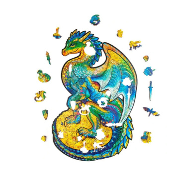 Wooden Animal Puzzle Animal-shaped Flying Dragon Jigsaw Puzzle For Adults Kids Educational Toy For Kids