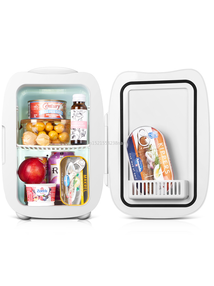 6L Mini Home & Car Dual-Use Cartoon Refrigerators Low Noise Car Refrigerators Freezer Cooling Heating Box Fridge 12V/220V 60W