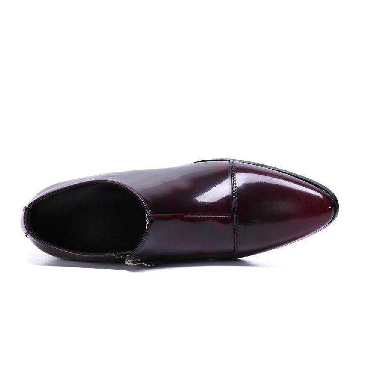 Height Increase Patent Leather Men Shoes Pointed Toe High Heels Dress Shoes Men's Slip-On Wedding Shoes Career Work Shoes 37-46