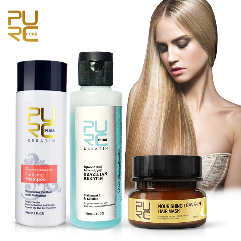 PURC 3.7% Apple smell Keratin treatment Straightening hair Repair frizzy hair and Lasting moisture shine Leave-In Hair Mask