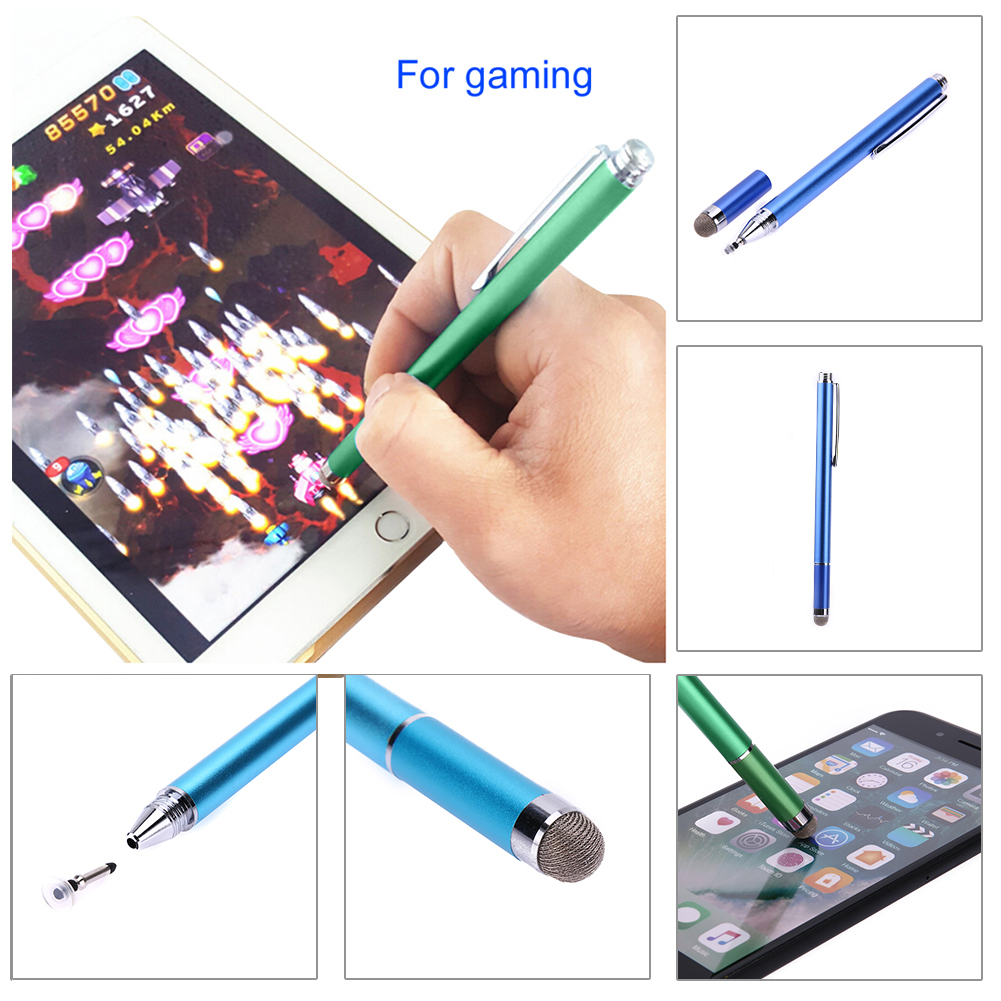 2in1 Capacitive Pen Touch Screen Drawing Pen Stylus with Conductive Touch Sucker Microfiber Touch Head for Tablet PC Smart Phone