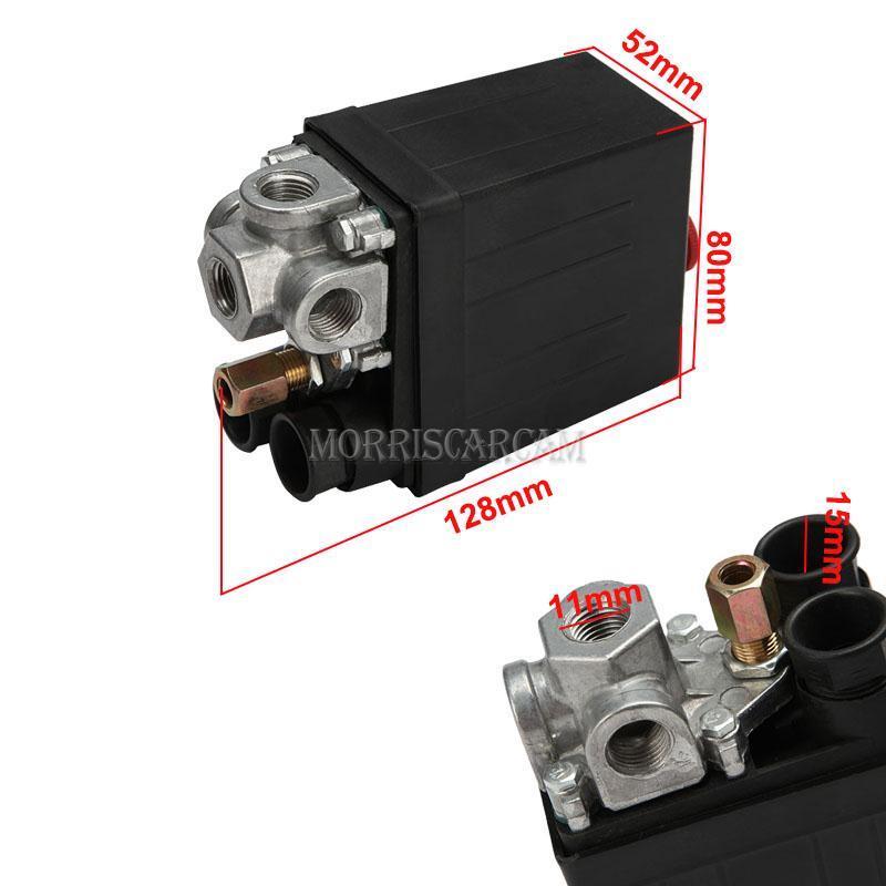 175psi 220V 20A Heavy Duty Air Compressor Pressure Switch Control Valve 4 Port