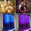 Metallic Foil Fringe Party Backdrop Curtains Glitter Tinsel Foil Fringe for Christmas Wedding Birthday Party Wall Decorations