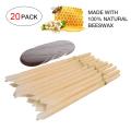 HOT 20PCS Candles Coning Bee Candle Cone 100% Beeswax Straight Natural Bee Wax Paraffin 10*tray And 20*beeswax Candles