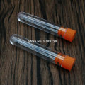 20Pcs 12*60mm Clear Plastic Test Tubes Vials With Color Caps, Empty Scented tea Tubes,bridal shower gift,School Lab Supplies