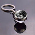 Black and White Yinyang Taichi Symbols Key Chain Jewelry Yin Yang Life Tree Glass Ball Pendant Keychains Gifts for Women