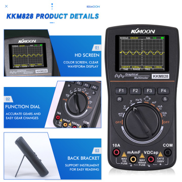 KKmoon Oscilloscope High Definition Intelligent Graphical Digital Oscilloscope Multimeter 2 in 1 with 2.4 Inches Color Screen