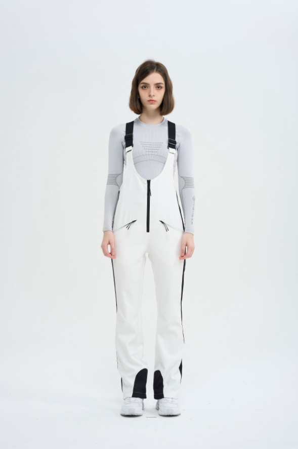 white ski bibs