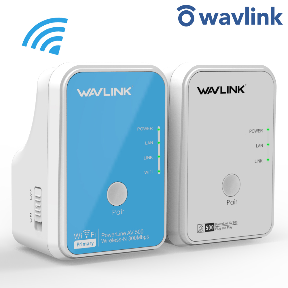 Wavlink 1Pair AV500 WiFi Powerline Ethernet Adapter wifi extender 300Mbps PLC adapter homeplug Network Powerline Adapter