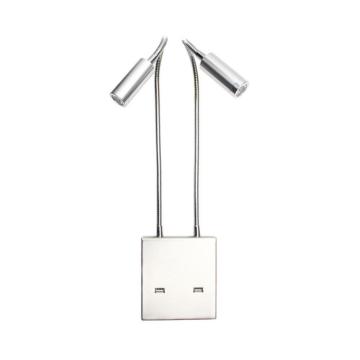 Aluminum USB LED Bedside Reading Wall Lamp Light with USB Charging Port Bedroom Wall Sconce for Home Living Room Hotel