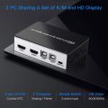 4K HDMI USB KVM Switch 2 Port HDMI KVM Selector for 2 Computer Sharing 1 HD Monitor and 4 USB Devices, Support wireless keyboard