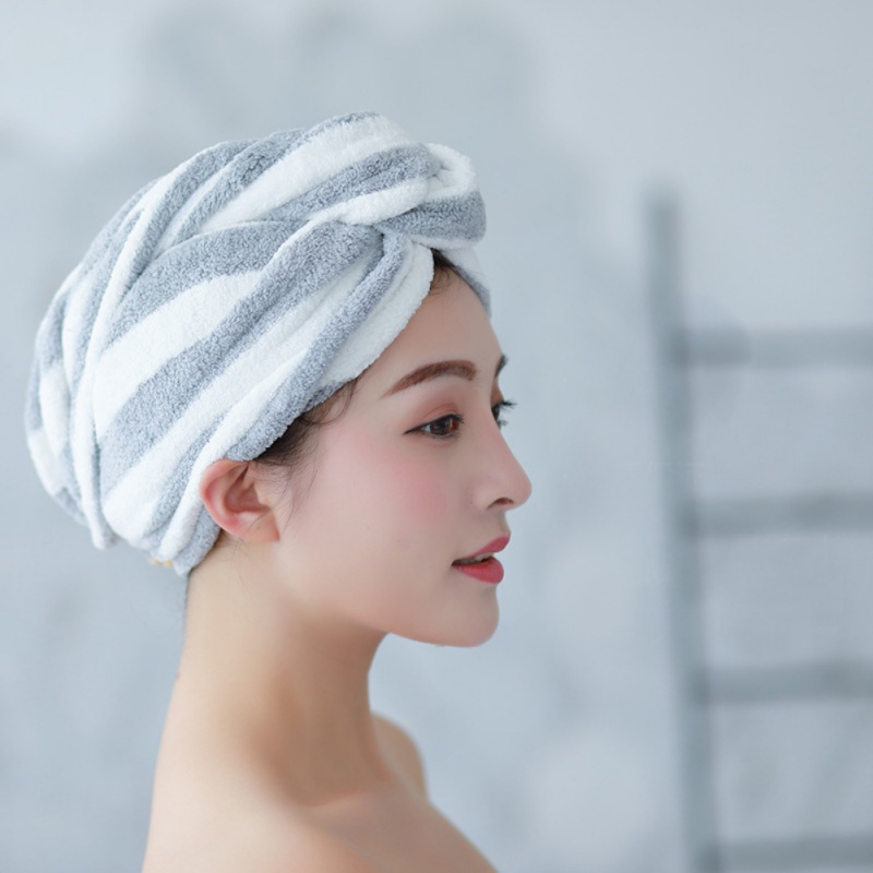 Microfiber Bath Towel Hair Dry Quick Drying Lady Bath Towel Soft Shower Cap Hat for Lady Man Turban Head Wrap Bathing Supplies