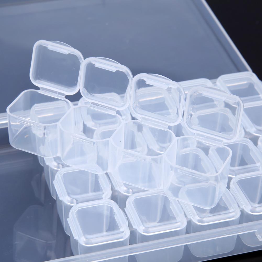 1PCS Plastic 28 Slots Tablet Pill Box Holder Medicine Jewelry Storage Organizer Container Case Clear Nail Tools Dropshipping