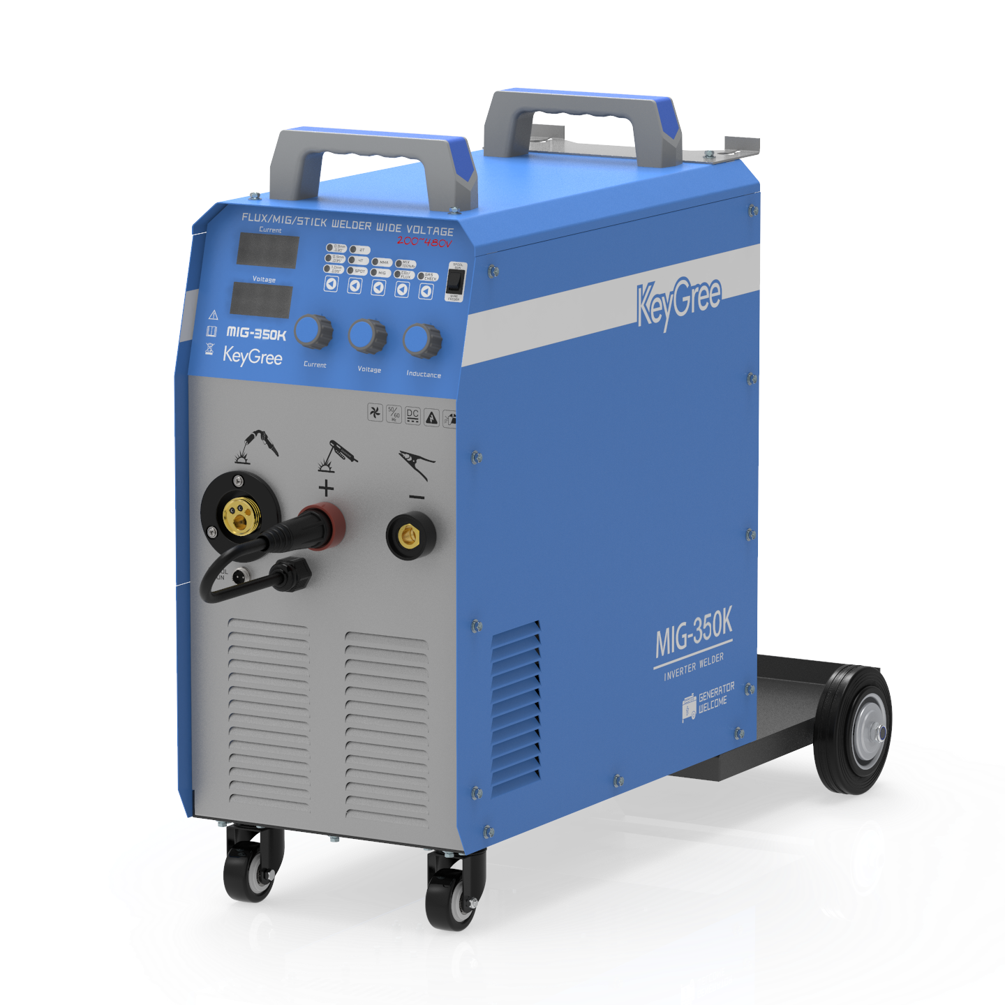 400 amp 3P 220/380/440V KEYGREE MIG-350 deca multi function gasless aluminium mig welding machine mig welder