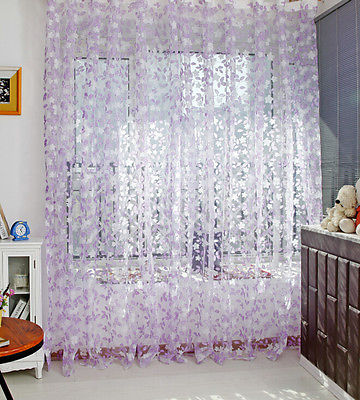 3 Colors Scarf Sheer Voile Door Window Curtains Drape Panel Valance Curtains 100*200CM