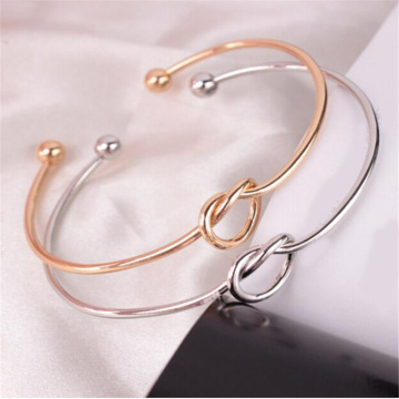 Stylish Wild Bracelet 1PC Chic Fashion Simple Knot Bangle Cuff Opening Bracelet Copper Casting Jewelry High Quality Gifts L0330