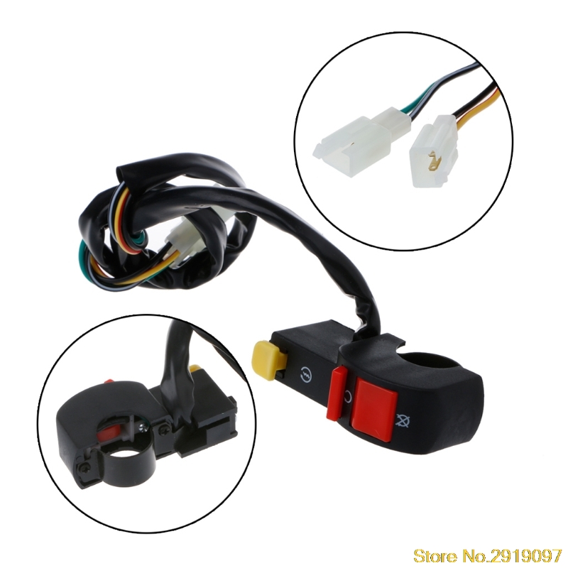 Motorcycle Switch Motorcycle Handlebar Electric Starter Stop ATV Flameout Switch 4 Wire Connectionping Support