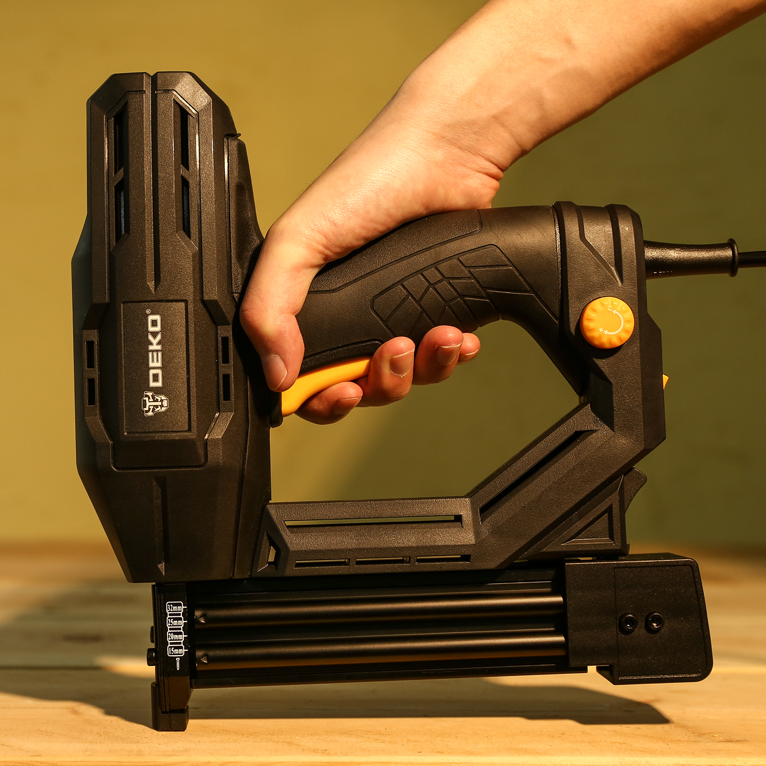 DEKO DKET02 Electric Tacker and Stapler Furniture Staple Gun for Frame with Staples & Woodworking Tool,Nail gun