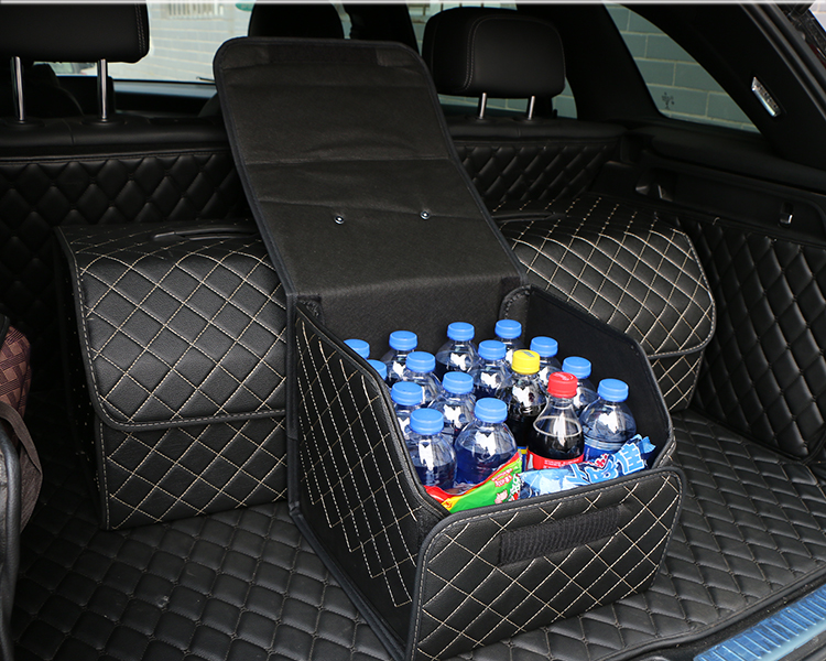 Car storage box PU leather trunk storage box storage bag folding folding car trunk finishingcar interior accessor