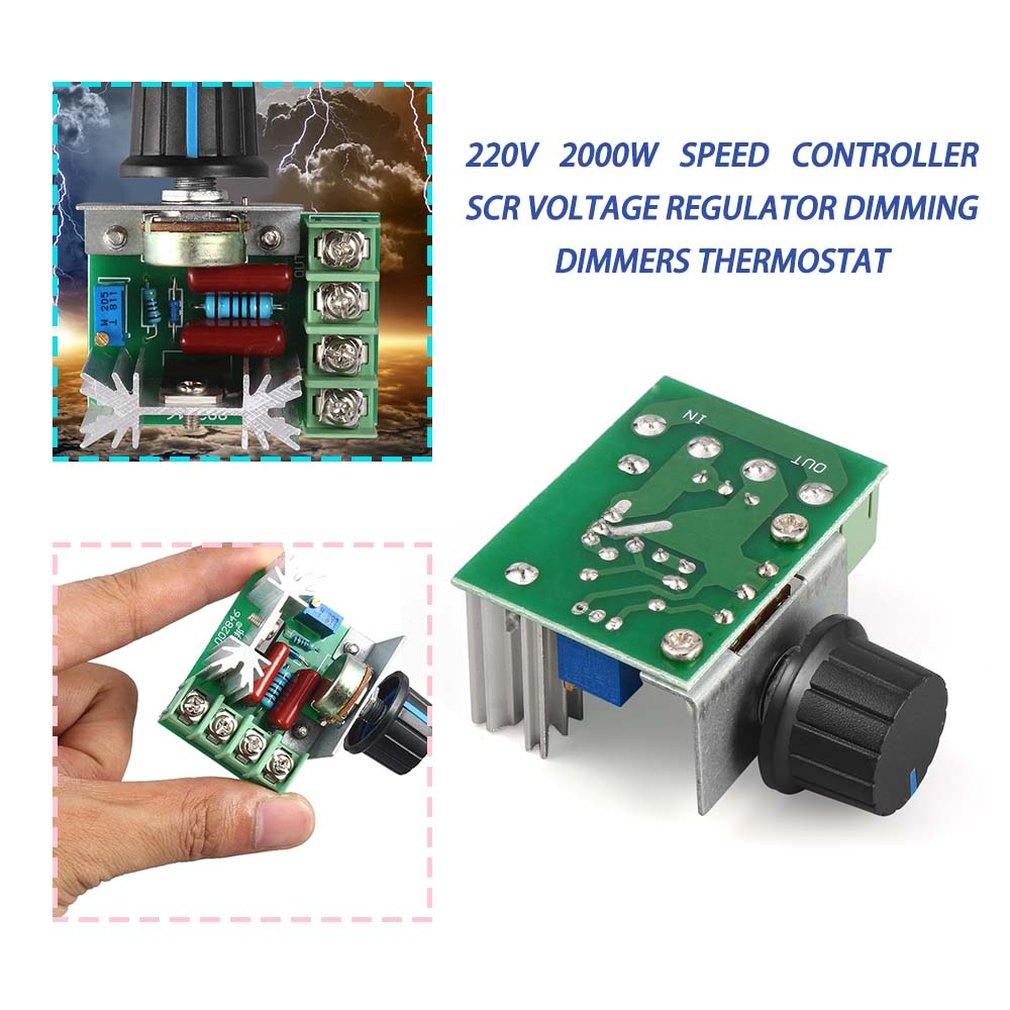 1pc 220V 2000W Speed Controller SCR Voltage Regulator Dimming Dimmers Thermostat Electronic Mold Voltage Regulator Module AC