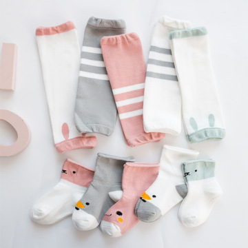 Baby Leg Warmers Socks Set Newborn Knee Pads Infant Socks Cartoon For Girls Boy Kids Cotton Crawling Protector Sock 0-3Y