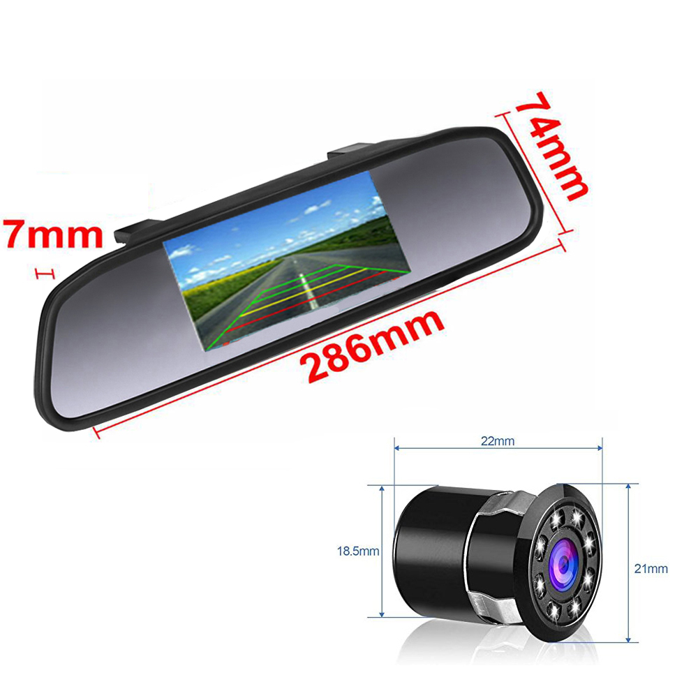 Newest 4.3 Inch TFT LCD Car Rear View Mirror Monitor for Backup Camera CCD Video Auto Parking Assistance Reversing Car-styling