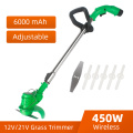 21V Cordless Grass Trimmer Wireless Lawn Mower Machine Length Adjustable Trimmer For Grass Garden Pruning Cutter Tools