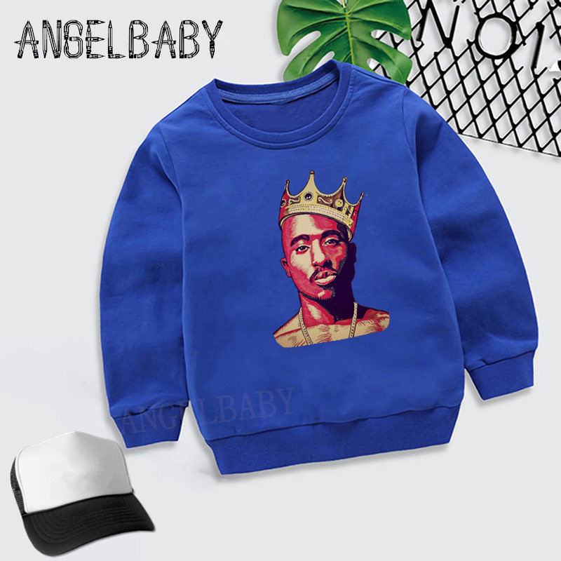 Boys Girls Sweatshirt Kids Tupac 2pac Hip Hop Swag Printed Hoodies Children Autumn Tops Baby Cotton Clothes,KYT287