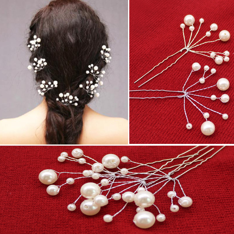 5pcs Women Fashion Hairpins Simulate Pearl Hairstyles Wedding Bridal Hair Pins Hair Clips Bridesmaid Headwear Hair Accessories