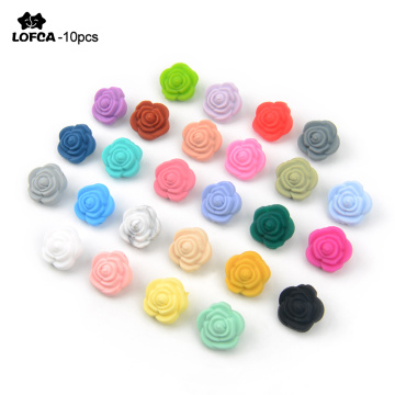 Wholesale 10pcs/lot Silicone Beads Flower Baby Teethers BPA Free Rose Baby Teething Toys Accessories For Pacifier Chain BPA Free