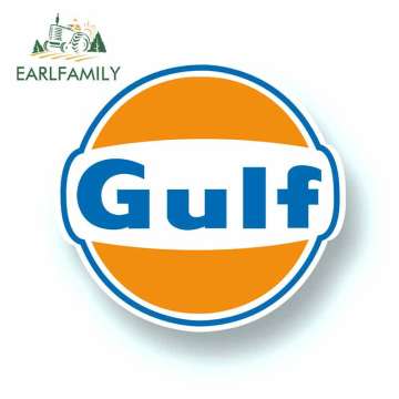 EARLFAMILY 13cm x 12cm For Gulf Logo Vinyl Sponsor Vinyl Car Wrap Creative Stickers Car Graphic Decal Repair Sticker Pull Flower