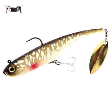 Kingdom 2019 Hot Fishing lures 200mm 52g Soft Baits With Spoon On Tail Sinking Good Action Artificial Bait PVC Soft Lures