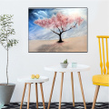 Pink big tree home decoration painting desert living room bedroom hotel decoration painting canvas painting