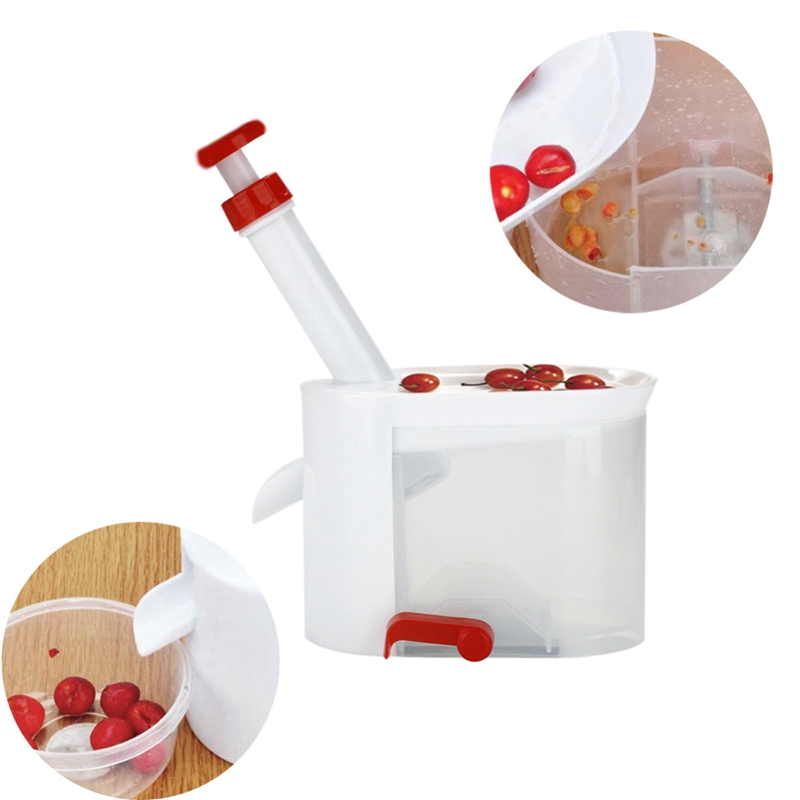 Quality Easy Cherry Pitter Container Cherry Seed Remover Machine Cherry Pitters Olive Pitter Fruit Vegetable Tools Kitchen Gad