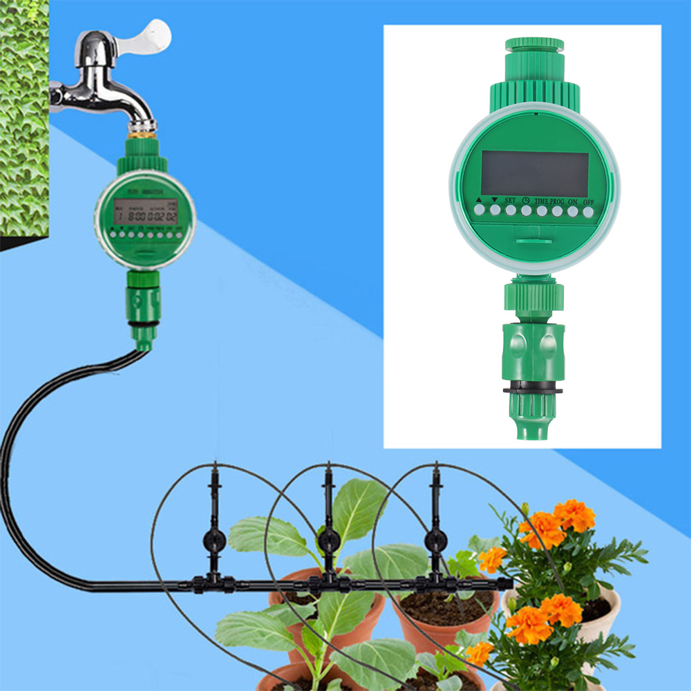 Automatic Electronic Water Timer 3/4" Connector Garden Irrigation Program Hose Faucet Lcd Display Greenhouse Plant Watering Time