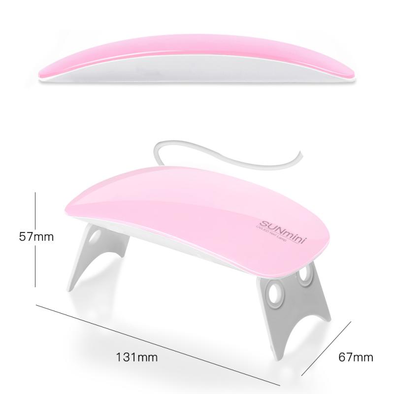 Rechargable USB 6W Nail Lamp LED Light Mini Portable 6 LED UV Lamp Micro USB Cable Home Use Nail UV Gel Varnish Dryer TSLM1