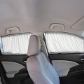 2 x Update 70S Aluminum Alloy Elastic Car Side Window Sunshade Curtains Auto Windows Sun Visor Blinds Cover - Black Beige Grey