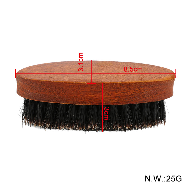 GAM-BELLE 1Pc Natural Boar Bristle Beard Brush for Men Shaving Brush Works To Comb Mustache Beech Handle Beard Shaping Tool