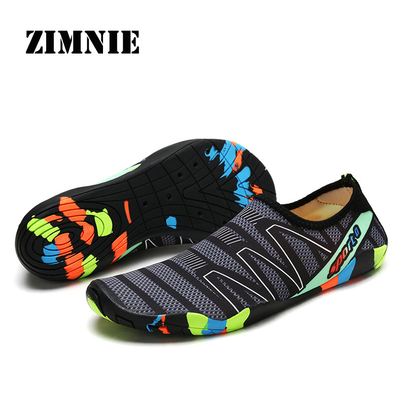 ZIMNIE Summer Outdoor Water Shoes Breathable Creek Beach Quick Dry Wading Upstream Non-Slip Ligh Fishing Net Water Shoes Men