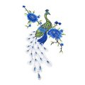 Peacock Embroidery Sew on Heat Transfer Printing Patches Sticker Washable for Clothes DIY Appliques