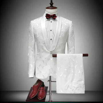 Italian Men Tailcoat White Wedding Suits For Men Groomsmen Suits 2 Pieces Peaked Lapel Groom Wedding Dress Men Suits