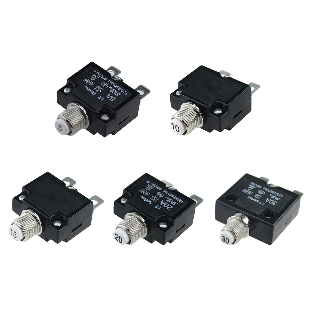 5A/10A/15A/20A/30AMP Moulded Case Push Button Electric Protection Resettable Circuit Breaker Thermal Panel Mount Air Switch